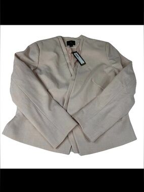 NEW Worthington Women’s Size 18 Open Front  Blazer Solid Light Pink Blush #1561